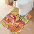 thumbnail image 2 of Yayeee Bath Rug for Bathroom Floor Non Slip Rectangle Fluffy Soft Absorbent Mat, 16"x24", Purple Abstract Floral, 2 of 7