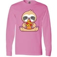thumbnail image 3 of Inktastic Sloth Pizza Long Sleeve T-Shirt, 3 of 5