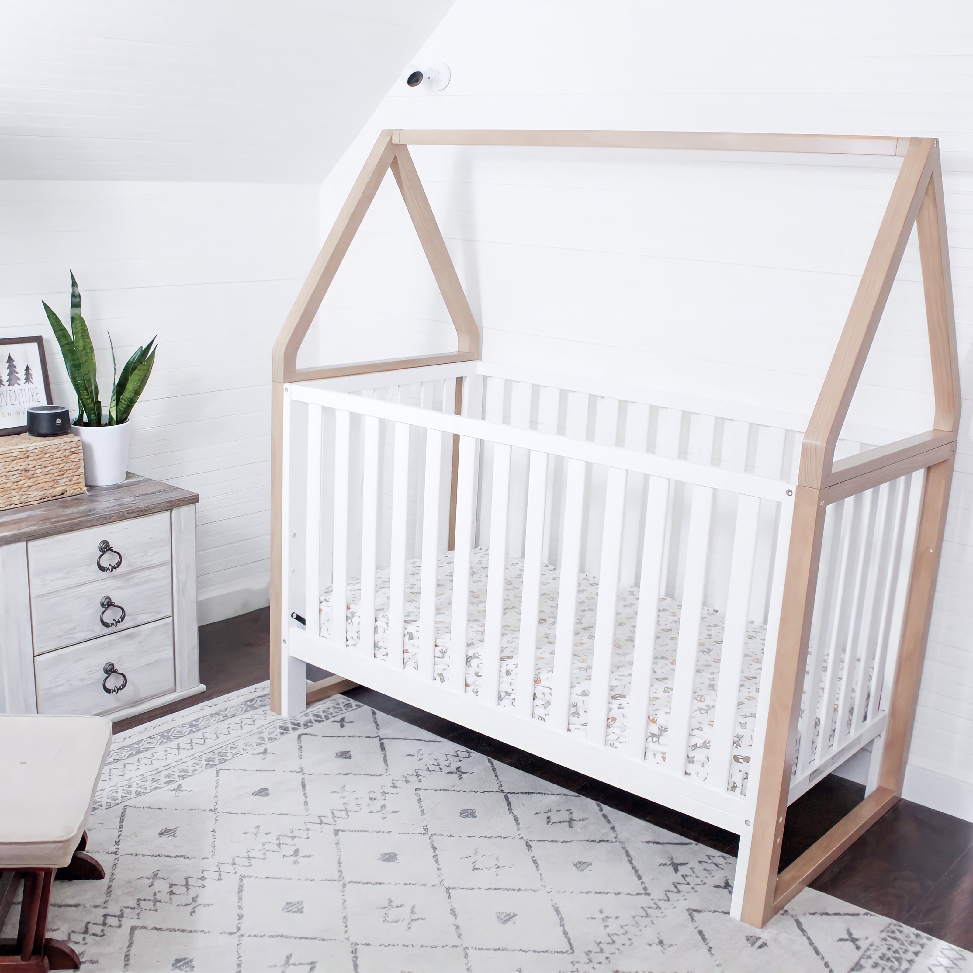Storkcraft Orchard 5 in 1 Convertible Baby Crib White with Driftwood Walmart