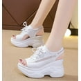 thumbnail image 6 of KAQ Women's Hollow Out Platform Wedge Sandals Non-Slip Breathable Lace-Up Fish Mouth Sneakers Casual Summer Hollow_Out Open Toe Sport Shoes, 6 of 8