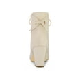thumbnail image 4 of Unique Bargains Women's Round Toe Block Heel Zipper Ankle Boots Beige US 6, 4 of 7
