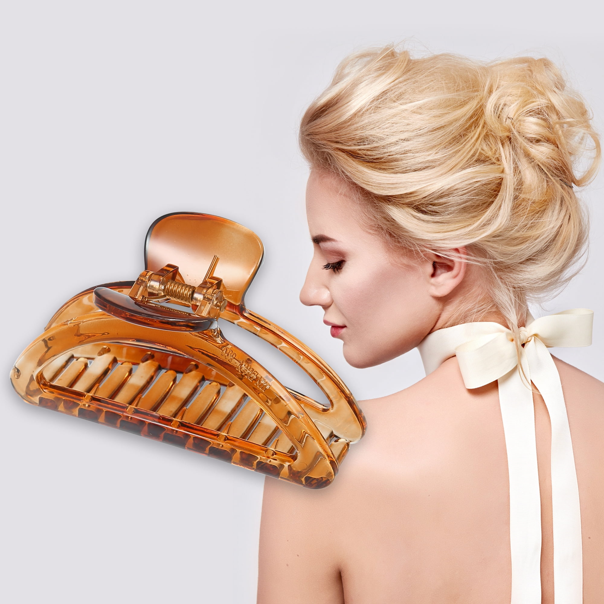 Unique Bargains Claw Clip Hair Accessories Hair Clip No Slip Grip Plastic Brown 3.54