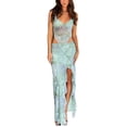 thumbnail image 2 of Lucakuins - Faldas midi de verano para mujer, estilo bohemio, cintura baja, dobladillo alto y bajo, faldas largas con volantes Lucakuins  moda, 2 of 9