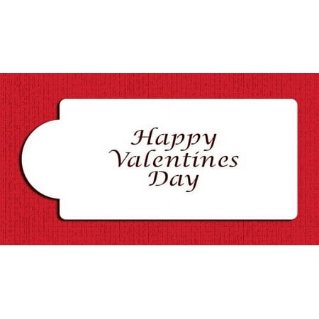 

Designer Stencils C215 Happy Valentines Day Business Card Cookie Stencil Beige/semi-transparent