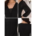 thumbnail image 5 of DARING DIVA V Neck Chiffon Dressy Formal Leotard Bodysuit Tops 2XL Black, 5 of 6