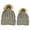Gray, variant on ® Cable Knit Faux Fur Pom Pom Beanie, Mommy & Me Set Gray