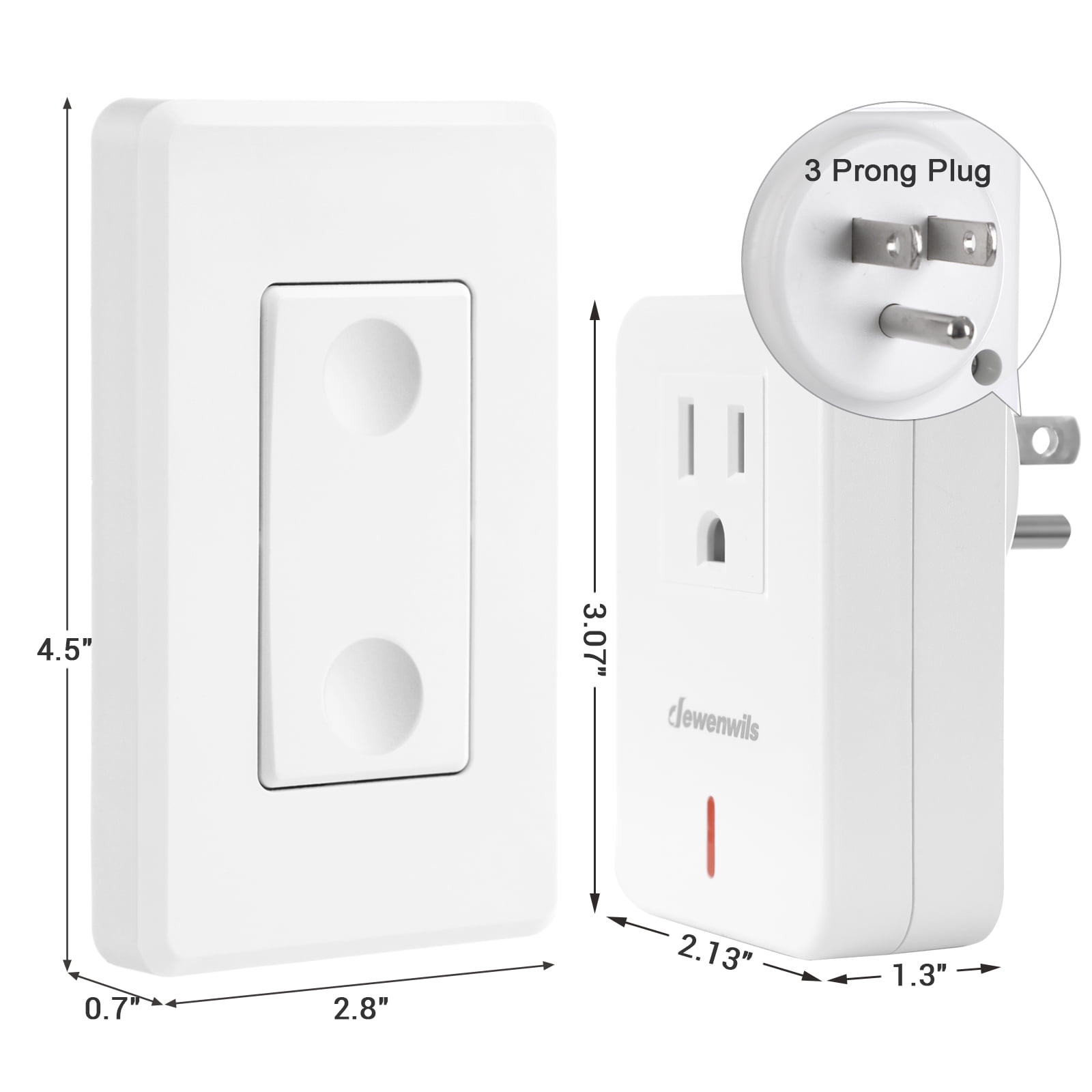 DEWENWILS Remote Control Outlet Wireless Wall Mounted Light Switch