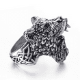 thumbnail image 4 of PikaLF Bear Ring for Men, Norse Viking Bear Head Ring, Bear Man Warrior Rings, Retro Bear Totem Rings, Bear Amulet Ring, Silver Black Biker Ring, Punk Animal Bear Jewelry for Men, 4 of 9