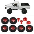 thumbnail image 4 of RC Car Tires And Wheels, Abrasion Resistance Replacement RC Car Tires Stable Driving  For WPL C14 C24 C34 C44 Red, 4 of 8