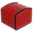 thumbnail image 1 of MIANGASTORE Single Watch Box Watch Box Holder Organizer PU Square Box Wristwatch Display Case Travel Watch Case for Men, Red, 1 of 8