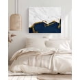 thumbnail image 3 of Navy Blue Gold Marble Wall Art for Living Room,Canvas Picture Wall Decor for Bathroom Bedroom,Modern Abstract Marble Crack Texture Painting Artwork for Office Hallway Dining Room Decor 20"x24", 3 of 8