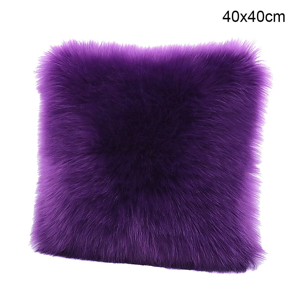 Fluffy Throw Pillow Cover Soft Long Plush Cushion Case Decorative Pillowcase for Sofa Couch Bed