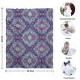 thumbnail image 4 of Blue Ethnic Paisley Pattern Blanket,Comfortable Soft Flannel Throw Blanket,All Season,Warm Lightweight Blankets for Sofa Bed Couch Living Room Chair,30"x40", 4 of 4
