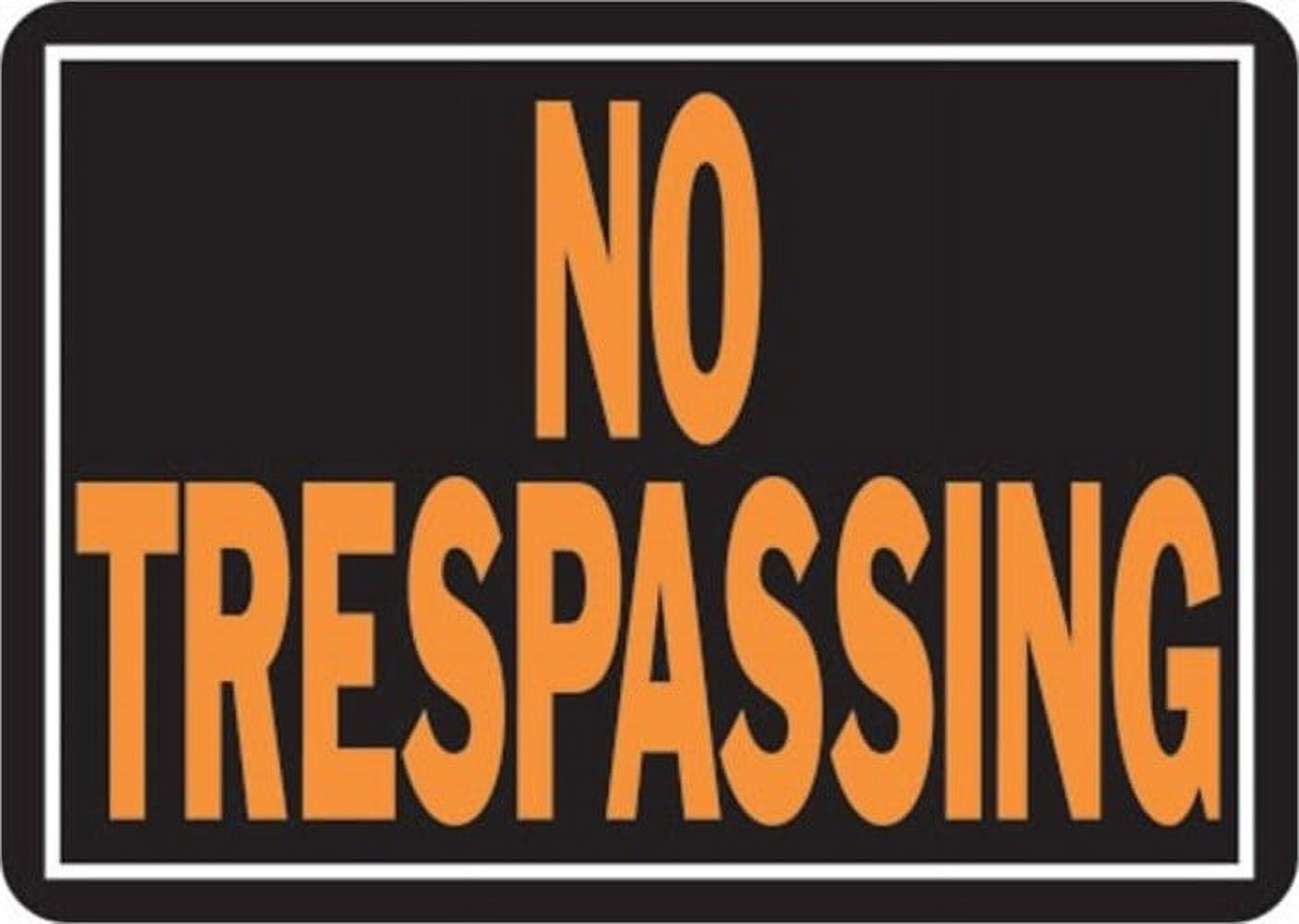 (2 pack) 10X14 No Trespass Sign, Orange & Black Aluminum Privacy Sign by HY-KO