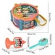 thumbnail image 1 of Juego de juguetes musicales, tambor, martillos de arena, instrumento de percusión de aprendizaje temprano para bebés, plástico ABS seguro, regalo para recién nacidos para niños y niñas., 1 of 6