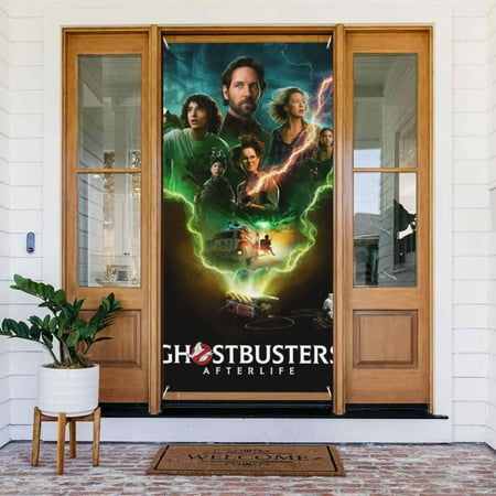 Ghostbusters Afterlife Door Cover Decorated Banner Tapestry Home Decoration Holiday Party Supplies Door Banner Porch Sign Banner 72.8 x 35.4 Inch