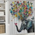 thumbnail image 6 of Girl's bedroom, flower balloon shower curtain, bedroom, kitchen, bathroom shower curtain, children's furniture decoration, various sizes, free hooks, 6 of 7