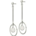 thumbnail image 2 of Sterling Silver Bar And Circle Dangle Post Earrings (55.25 X 19.4) Made In India qe16104, 2 of 5