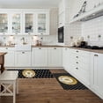 thumbnail image 2 of Kitchen Mat Rug Set of 2 Vintage Flower Bee Honey Hive Black Background Runner Rug Anti-Fatigue Comfort Memory Foam Standing Mat Non-Slip Floor Door Mat for Bathroom Bedroom 18x30in+18x60in, 2 of 6