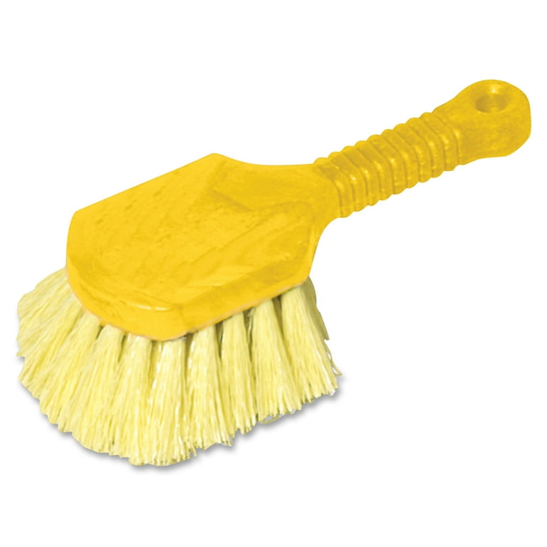 Long Handle Scrub, Yellow Synthetic Bristles, 8 Long Handle Scrub, Yellow Synthetic Bristles, 8