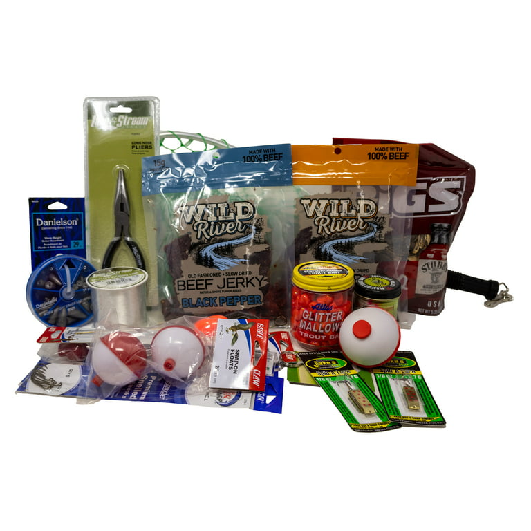 Fishing Creel Gift Basket Jam-Packed with Useful Fishing Equipment, Sweet Treats and Novelty Items | Father's Day | Gifts for Him, Men's, Size: One