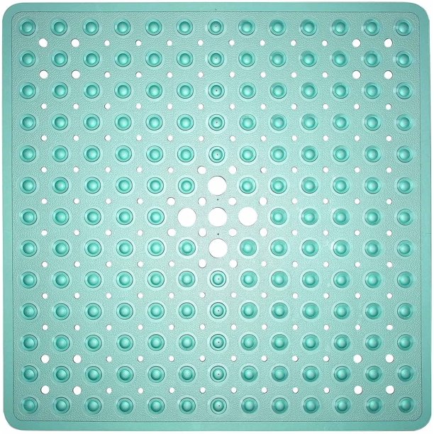 AnTom Bathtub and Shower Mats, Square Machine Washable NonSlip Bath Mat for Bathroom (21" x 21