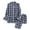 Navy, variant on XUNKUSGA Mens Pajamas Sets 2 Pack Set Cotton Plaid Fall Pjs Long Sleeve Shirt Long Pants Pajama Set Soft Comfy Men's Sleepwear Casual Button Down Pjs Sets XL-3XL Blue