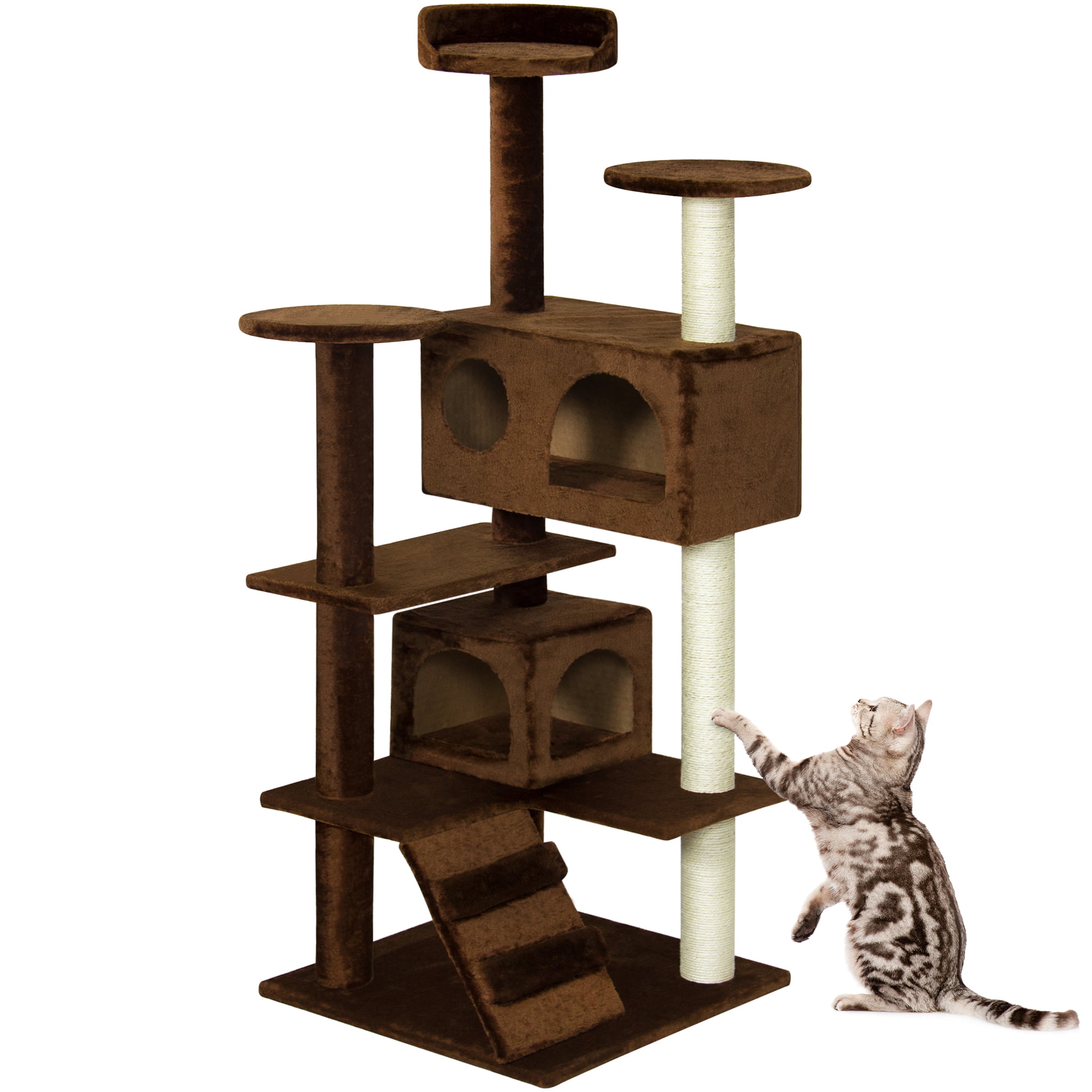 Best Choice Products 53in MultiLevel Cat Tree Scratcher Condo Tower