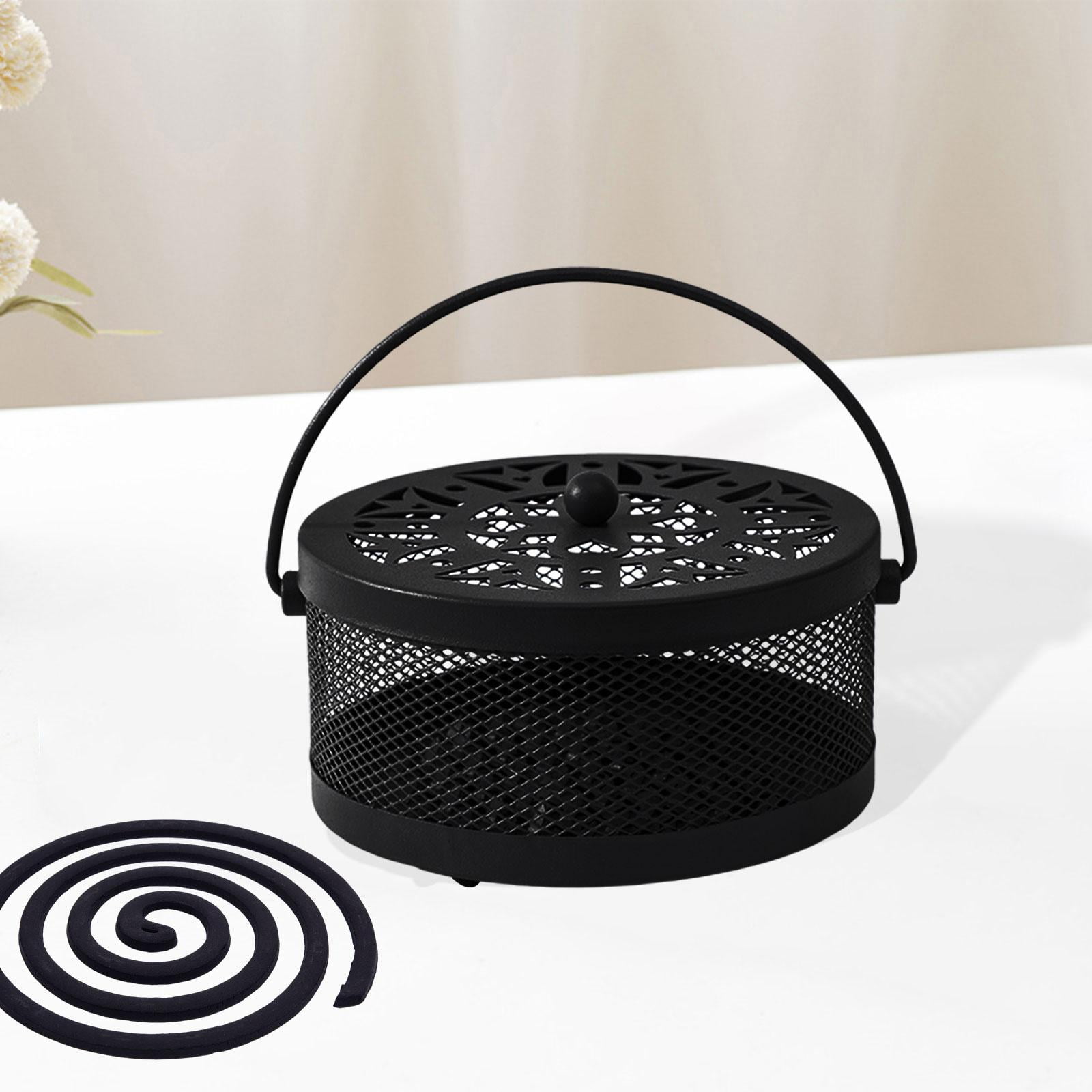 QccHieUs Coil Holder Censer Round Portable Hollow Stand Hanging Incense Burner Holder for Black