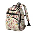 thumbnail image 2 of Football Megaphone Beige Pattern Cute School Backpack Bag for School with Padded Back and Adjustable Shoulder Straps 15.25"x11.5"x5.25", 2 of 5