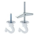 thumbnail image 5 of Uxcell Ceiling Hooks with Hardware Zinc Alloy White 1.5" Home Decor Patio Balcony Plants 2Pcs, 5 of 6