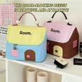 thumbnail image 6 of Cute House-Shaped Makeup Bag – Travel Cosmetic Organizer with Handle, Large Capacity, Portable & Stylish Design for Women Yellow roof, 6 of 6