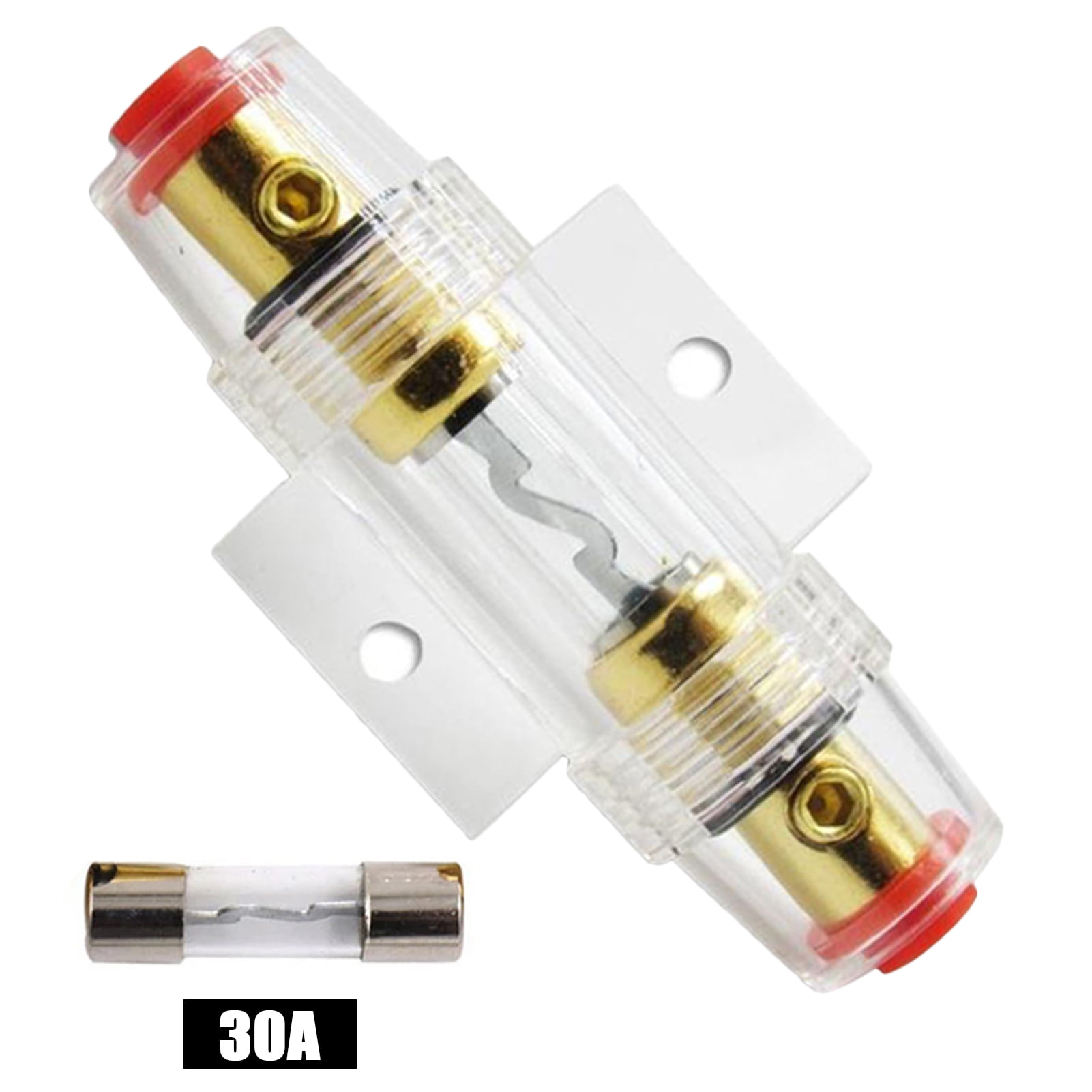 In Line Auto Glass Tube Fuse Holder For 30mm Fuses 8 amp Or 17 amp 