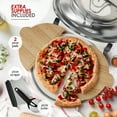thumbnail image 4 of LammaLoe Electric Pizza Oven Indoor, Crispy Crust 12" Stone Pizza Maker for Kitchen, Cream, 4 of 7
