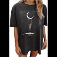 thumbnail image 1 of Camisetas Vintage para Mujer, Lindas Camisetas Gráficas de , Camisetas Oversize de Corta Esqueleto Lunar XL, 1 of 9