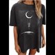 thumbnail image 1 of Camisetas Vintage para Mujer, Lindas Camisetas Gráficas de , Camisetas Oversize de Corta Esqueleto Lunar XL, 1 of 9