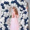 thumbnail image 4 of White Blue Silver Balloon, 50 Pieces 12 Inch Navy Blue Balloon, Silver Confetti Balloon, White Silve, 4 of 4
