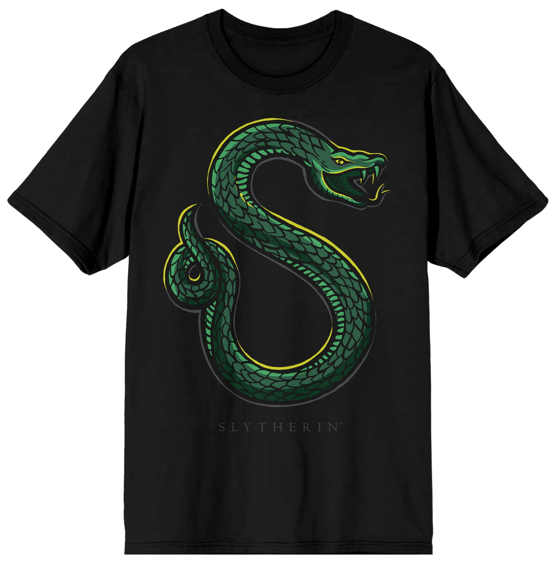 Harry Potter Men's Slytherin Distressed Crest T-Shirt - Officially Licensed, Fashion Fit