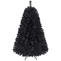 Alden Design 4.5 Foldable Christmas Tree with Lights, Black