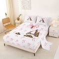 thumbnail image 2 of Erosebridal Coquette Bow King Sheet Set,Letter A Leopard Print,4-Piece, 2 of 6