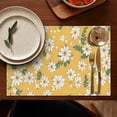 thumbnail image 5 of Yellow Daisy Flower Pattern Summer Placemats Table Placemats Set Of 4-Linen Kitchen Washable Placemats Table Mats 11.8"x17.7" Non-Slip Heat Resistant, 5 of 6