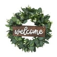 thumbnail image 2 of 13 pulgadas verde eucalipto corona para puerta artesanía marco de madera con versátil de hojas de primavera y verano decoración para en interiores Baoblaze Corona de Welcone, 2 of 8
