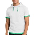 thumbnail image 2 of FRSASU Men's T-Shirt Summer Slim Fitness Hooded Short-Sleeved Tees Male Sport Sweatshirt Solid Color Fashion Pullover White, 2 of 6
