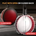 thumbnail image 4 of Pyle Banjo Kit with Remo Head and Sapele Resonator, 39" Full Size Traditional Open or Closed Back 5 String Instrument with 24 Brackets, Geared 5th Tuner, Premium Accessory Kit (Red Burst), 4 of 5