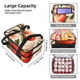 thumbnail image 3 of Peach Double Layered Insulated Lunch Bag with Two Compartments, Large Capacity, Refrigerated, Hand-Carried - 7.1x11.4x16.1 Inches, 3 of 6