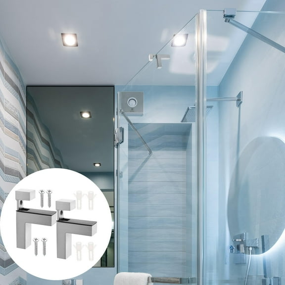 UPOUART 2-Pack Adjustable Glass Fixing Brackets Zinc Alloy Wall Mount Support Hardware for Shelves and Panels