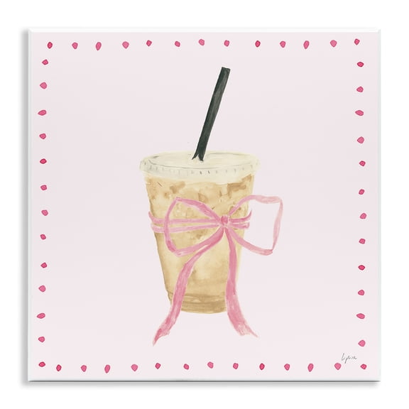 Stupell Industries Glam Iced Coffee Food & Beverage Painting Unframed Art Print Wall Art, 12 x 12
