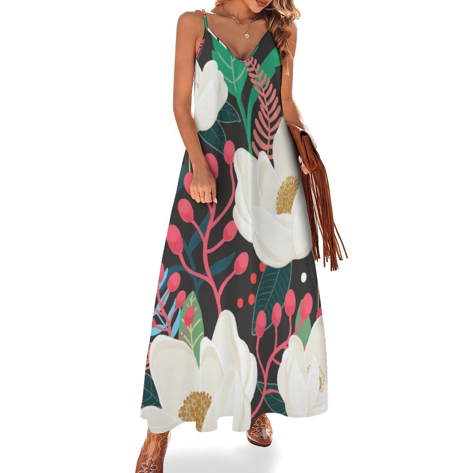 strapless open back dress Andrea & Leo A1420 Long Floral Printed A Line Formal Prom Dress – The Dress  Outlet main image 1