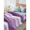 thumbnail image 4 of Twin XL Size Flat Sheet Only, Purple Ombre Soft Brushed Microfiber Bed Sheets, Modern Geometric Moire Abstract Art Hotel Quality Breathable Bedding Top Sheet, Easy Care, 66"x102", 4 of 9