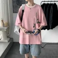 thumbnail image 4 of Men's T Shirts Men's CottonT-shirt Floral Mens Summer Fashion 5XL Oversized Tee White Casual Tshirt For Man, 4 of 6